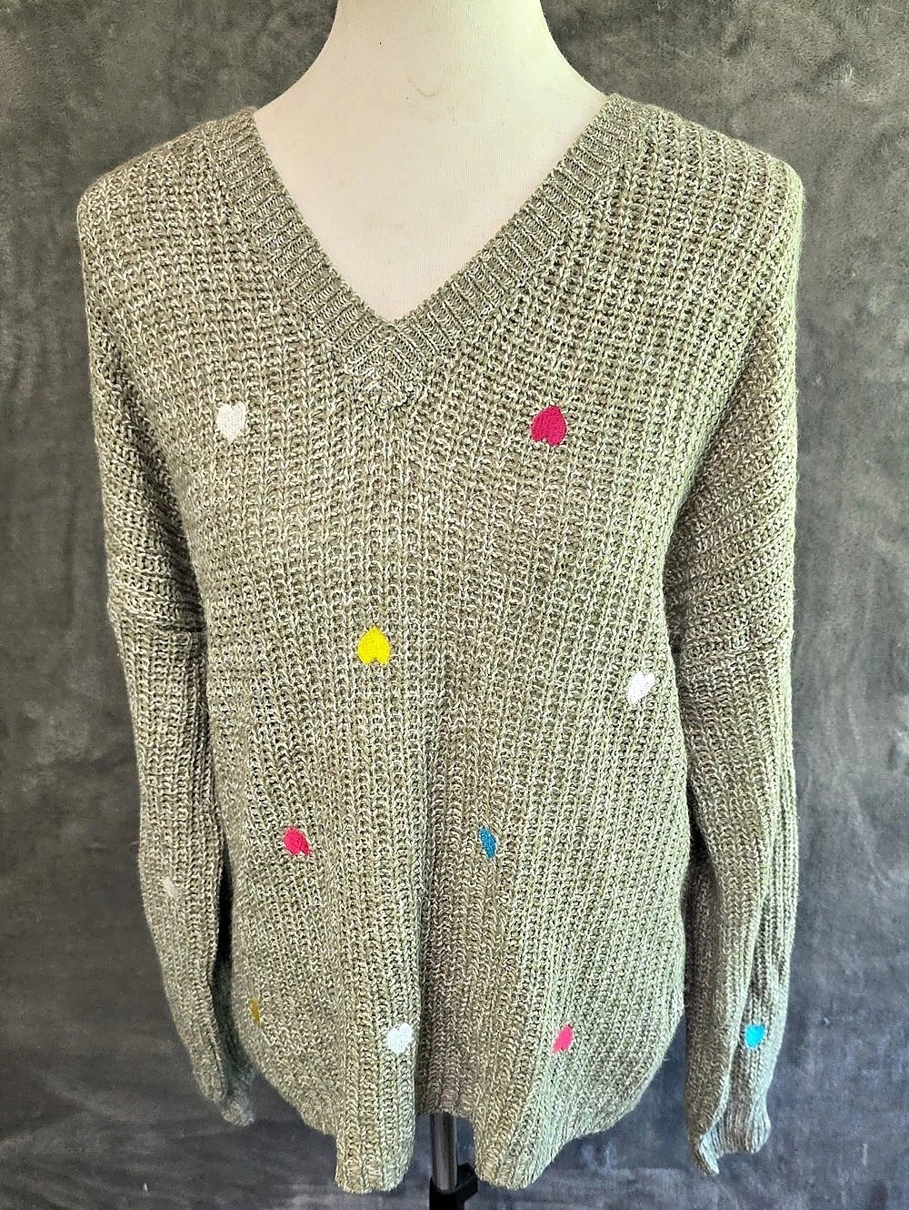What's Next? V-Neck Knit Sweater Size Medium